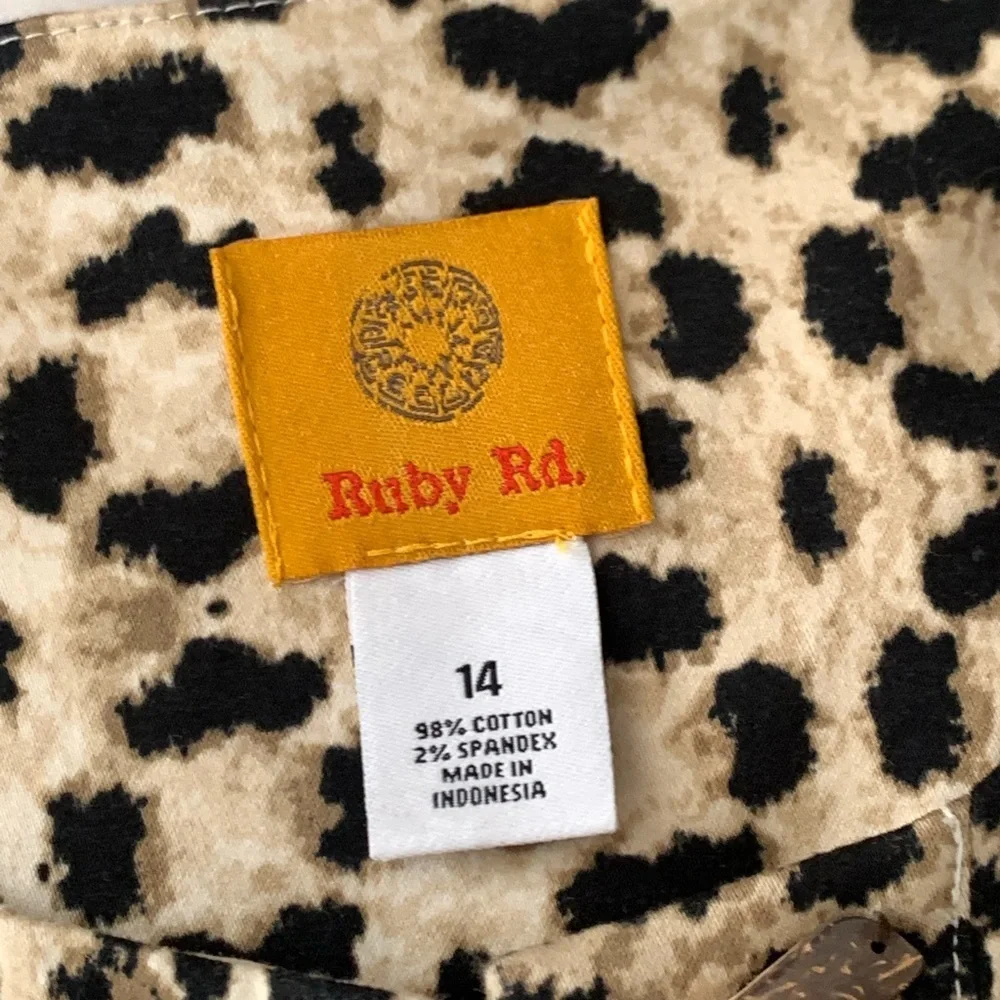 Ruby Rd. Leopard Print Button-Up Jacket in Black, Brown & Cream